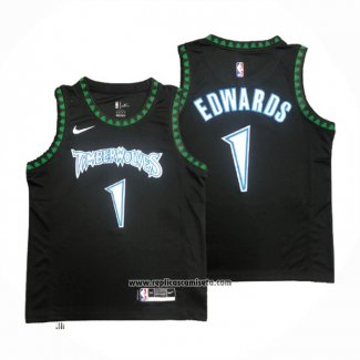 Camiseta Minnesota Timberwolves Anthony Edwards #1 Classics Negro