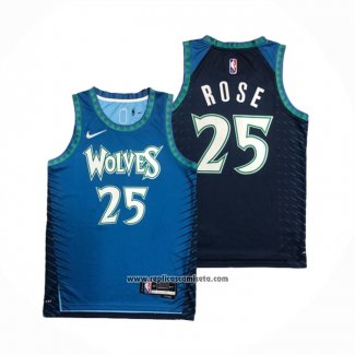 Camiseta Minnesota Timberwolves Derrick Rose #25 Ciudad 2021-22 Azul