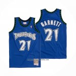 Camiseta Minnesota Timberwolves Kevin Garnett #21 Hardwood Classics Throwback 2003-04 Azul