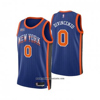 Camiseta New York Knicks Donte Divincenzo #0 Ciudad 2023-24 Azul