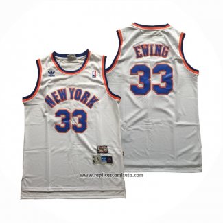 Camiseta New York Knicks Patrick Ewing #33 Retro Blanco