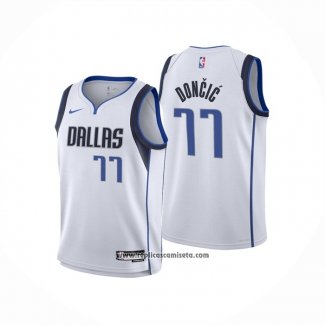 Camiseta Nino Dallas Mavericks Luka Doncic #77 Association 2021 Blanco