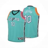 Camiseta Nino San Antonio Spurs Jeremy Sochan #10 Ciudad 2022-23 Verde