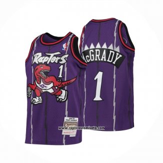 Camiseta Nino Toronto Raptors Tracy Mcgrady #1 Mitchell & Ness 1998-99 Violeta