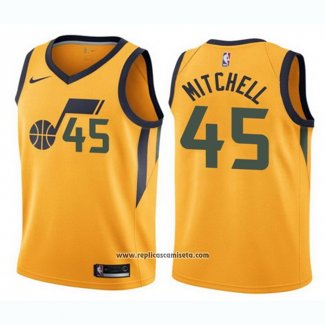 Camiseta Nino Utah Jazz Donovan Mitchell #45 Statement 2017-18 Amarillo