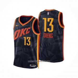 Camiseta Oklahoma City Thunder Ousmane Dieng #13 Ciudad 2023-24 Negro