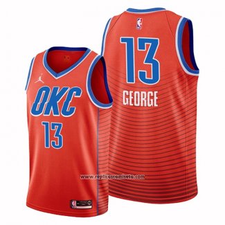 Camiseta Oklahoma City Thunder Paul George #13 Statement 2021 Naranja