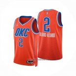 Camiseta Oklahoma City Thunder Shai Gilgeous Alexander NO 2 Statement 2024-25 Naranja