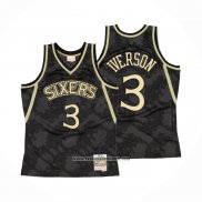 Camiseta Philadelphia 76ers Allen Iverson #3 Mitchel & Ness 1996-97 Negro