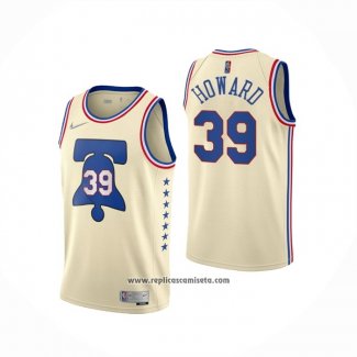 Camiseta Philadelphia 76ers Dwight Howard #39 Earned 2020-21 Crema