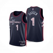 Camiseta Philadelphia 76ers James Harden #1 Ciudad 2023-24 Azul