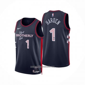 Camiseta Philadelphia 76ers James Harden #1 Ciudad 2023-24 Azul