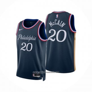 Camiseta Philadelphia 76ers Jared McCain NO 20 Ciudad 2025-26 Azul