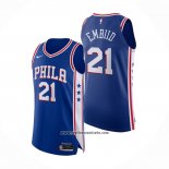 Camiseta Philadelphia 76ers Joel Embiid #21 Icon Autentico Azul