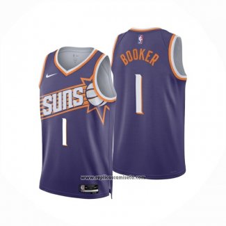 Camiseta Phoenix Suns Devin Booker NO 1 Icon 2024-25 Violeta