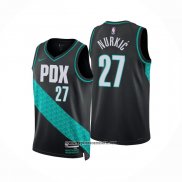 Camiseta Portland Trail Blazers Jusuf Nurkic #27 Ciudad 2022-23 Negro