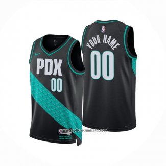 Camiseta Portland Trail Blazers Personalizada Ciudad 2022-23 Negro