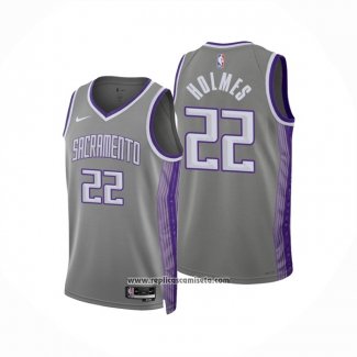 Camiseta Sacramento Kings Richaun Holmes #22 Ciudad 2022-23 Gris