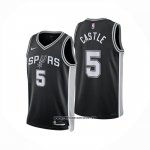 Camiseta San Antonio Spurs Stephon Castle NO 5 Icon 2024-25 Negro