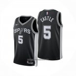 Camiseta San Antonio Spurs Stephon Castle NO 5 Icon 2024-25 Negro