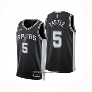 Camiseta San Antonio Spurs Stephon Castle NO 5 Icon 2024-25 Negro