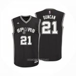Camiseta San Antonio Spurs Tim Duncan NO 21 Icon Negro