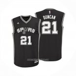 Camiseta San Antonio Spurs Tim Duncan NO 21 Icon Negro