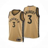 Camiseta Toronto Raptors OG Anunoby #3 Ciudad 2023-24 Oro