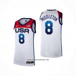 Camiseta USA 2021 Khris Middleton #8 Blanco
