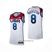 Camiseta USA 2021 Khris Middleton #8 Blanco