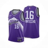 Camiseta Utah Jazz Simone Fontecchio #16 Ciudad 2023-24 Violeta