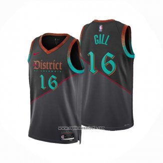 Camiseta Washington Wizards Anthony Gill #16 Ciudad 2023-24 Negro