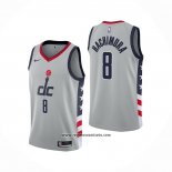 Camiseta Washington Wizards Rui Hachimura #8 Ciudad 2020-21 Gris