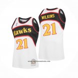 Camiseta Atlanta Hawks Dominique Wilkins #21 Mitchell & Ness 1986-87 Blanco