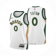 Camiseta Boston Celtics Jayson Tatum #0 Ciudad 2023-24 Blanco