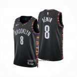 Camiseta Brooklyn Nets Egor Demin NO 8 Ciudad 2025-26 Negro