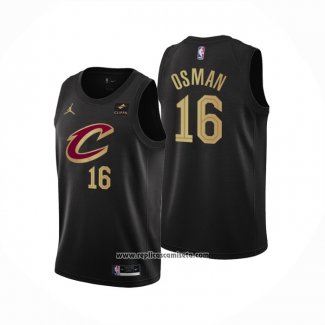 Camiseta Cleveland Cavaliers Cedi Osman #16 Statement 2022-23 Negro