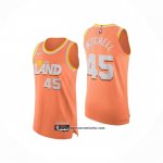 Camiseta Cleveland Cavaliers Donovan Mitchell NO 45 Ciudad Authentic 2025-26 Naranja