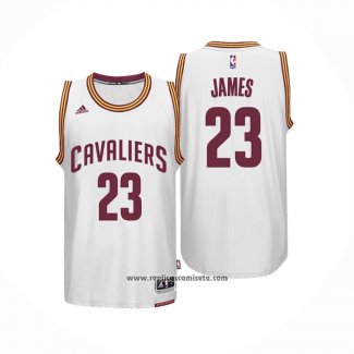 Camiseta Cleveland Cavaliers LeBron James #23 Retro Blanco2