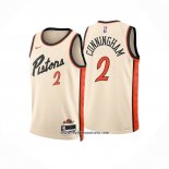 Camiseta Detroit Pistons Jared Cunningham #2 Ciudad 2024-25 Amarillo