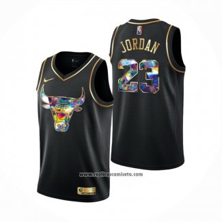 Camiseta Golden Edition Chicago Bulls Michael Jordan #23 2021-22 Negro