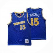 Camiseta Golden State Warriors Latrell Sprewell NO 15 Mitchell & Ness 1992-93 Azul
