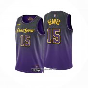 Camiseta Los Angeles Lakers Austin Reaves #15 Ciudad 2024-25 Violeta