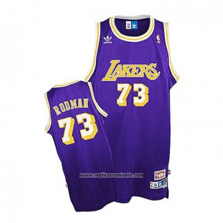 Camiseta Los Angeles Lakers Dennis Rodman #73 Retro Violeta