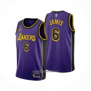 Camiseta Los Angeles Lakers LeBron James #6 Statement 2022-23 Violeta