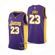 Camiseta Los Angeles Lakers Lebron James #23 Statement 2018 Violeta