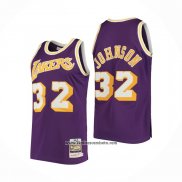 Camiseta Los Angeles Lakers Magic Johnson #32 Mitchell & Ness 1984 Violeta