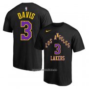 Camiseta Manga Corta Los Angeles Lakers Anthony Davis Ciudad 2023-24 Negro