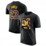 Camiseta Manga Corta Los Angeles Lakers James NO 23 Commemorative Negro