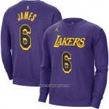 Camiseta Manga Larga Los Angeles Lakers LeBron James 2022-23 Violeta